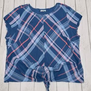 Maurices Blue Plaid Shirt Size 1 (16W)
